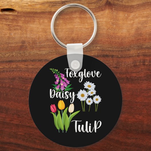 Subtle Floral Anti Trump Flowers Foxglove Daisy Tu Sleutelhanger (Voorkant)