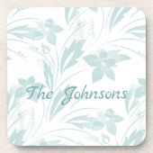 Subtle Floral in Blues Bier Onderzetter (Voorkant)