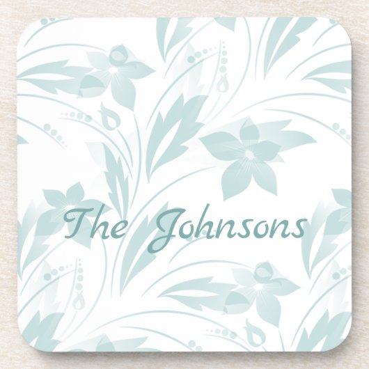 Subtle Floral in Blues Bier Onderzetter (Voorkant)