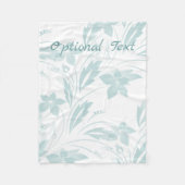 Subtle Floral in Blues Fleece Deken (Voorkant)