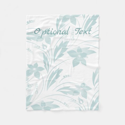 Subtle Floral in Blues Fleece Deken (Voorkant)