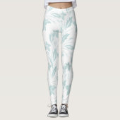 Subtle Floral in Blues Leggings (Voorkant)