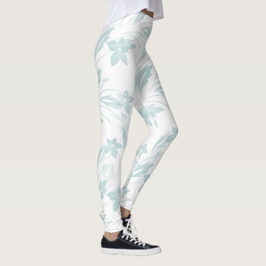 Subtle Floral in Blues Leggings (Rechts)