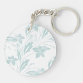 Subtle Floral in Blues Sleutelhanger (Achterkant)