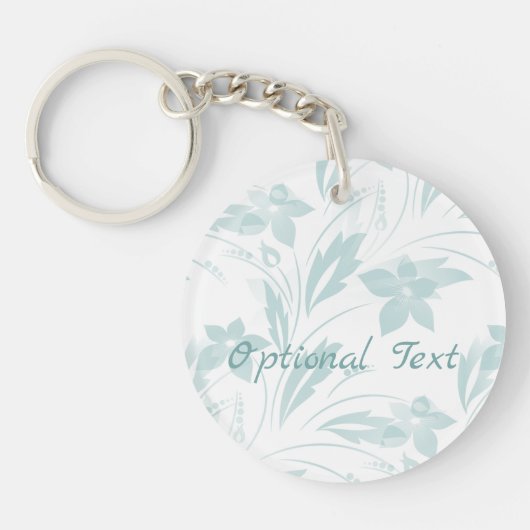 Subtle Floral in Blues Sleutelhanger (Voorkant)