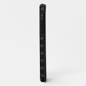 Subtle Flower - Dark Grey op Black iPhone Case (Achterkant/links)