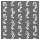 Subtle Fox Kitsune Tribal met Spirit Lantern Stof (Close Up)