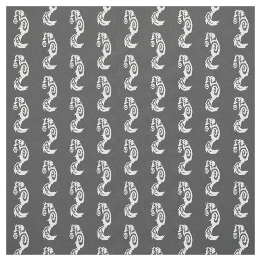 Subtle Fox Kitsune Tribal met Spirit Lantern Stof (Swatch)