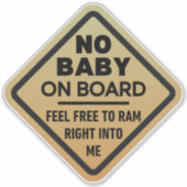 Subtle Funny No Baby aan boord van de Adult Cautio Sticker (Voorkant)