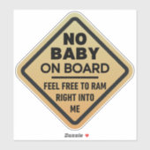 Subtle Funny No Baby aan boord van de Adult Cautio Sticker (Vel)