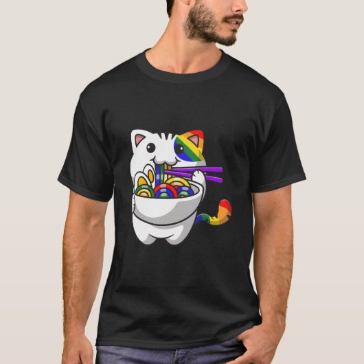 Subtle Gay Ra Cat Pride Flag Rainbow Flag Cat Gay T-shirt (Voorkant)