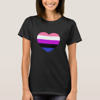 Subtle Genderfluid Flag Tiny Heart Gay Pride Month T-shirt