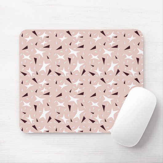 Subtle Geo Stars & Triangles – Pink Muismat (Met muis)