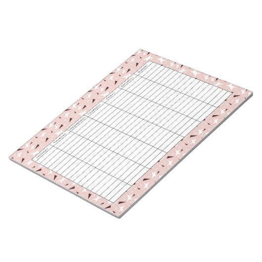 Subtle Geo Stars & Triangles – Pink Notitieblok (Schuin)