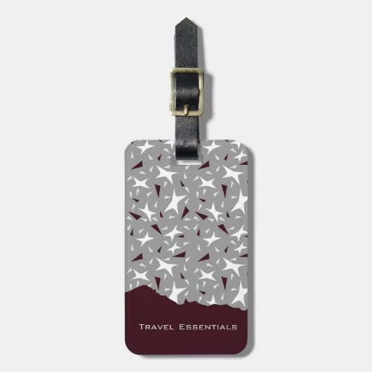 Subtle Geometry: Stars & Triangles – Grey Bagagelabel (Voorkant verticaal)