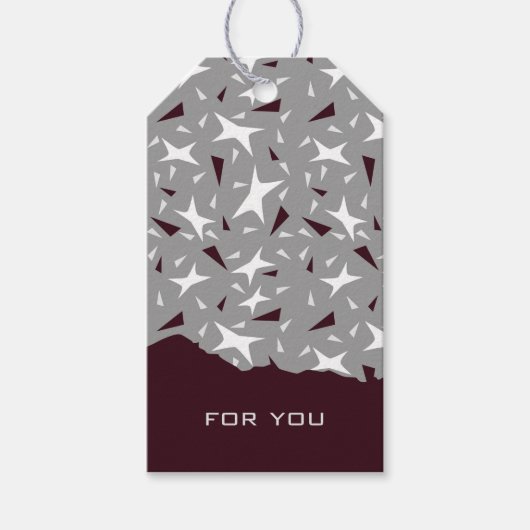 Subtle Geometry: Stars & Triangles – Grey Cadeaulabel (Voorkant)