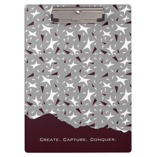 Subtle Geometry: Stars & Triangles – Grey Klembord (Voorkant)