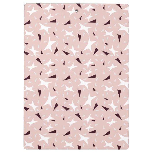 Subtle Geometry: Stars & Triangles – Pink Notebook Klembord (Achterkant)