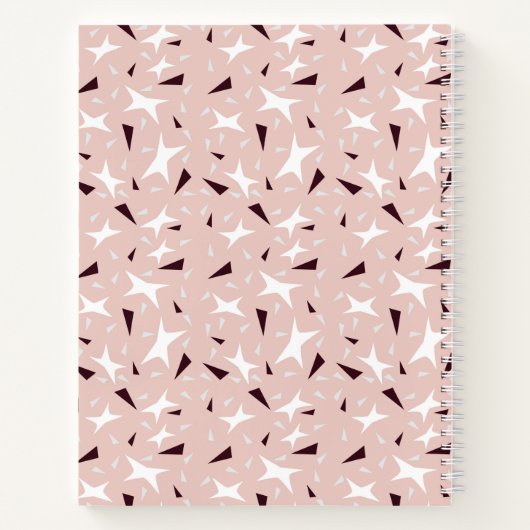Subtle Geometry: Stars & Triangles – Pink Notebook Notitieboek (Achterkant)