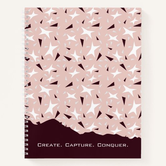 Subtle Geometry: Stars & Triangles – Pink Notebook Notitieboek (Voorkant)