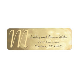 Subtle Gold Bokeh Monogram Etiket