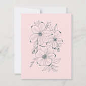Subtle Grace Blush & Slate Gray Floral Wedding Bedankkaart (Achterkant)