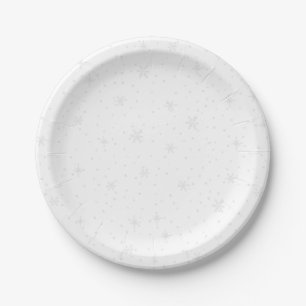 Subtle Grey and white snewflake party ware Papieren Bordje