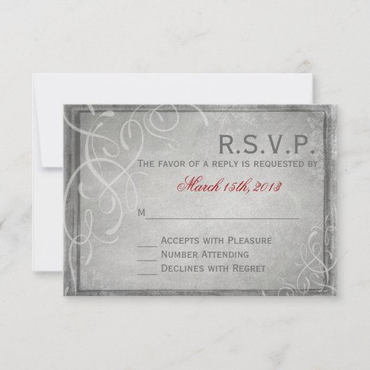Subtle Grey Elegance - RSVP-kaart RSVP Kaartje (Voorkant)