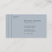 Subtle Grey Minimalist Monogram Visitekaartje (Achterkant)