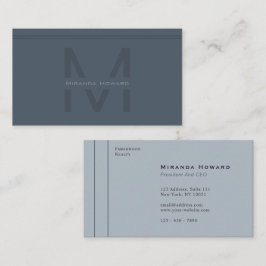 Subtle Grey Minimalist Monogram Visitekaartje