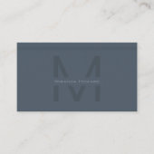 Subtle Grey Minimalist Monogram Visitekaartje (Voorkant)