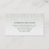 Subtle Herringbone Olive Green and White Visitekaartje (Achterkant)