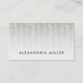 Subtle Herringbone Olive Green and White Visitekaartje (Voorkant)