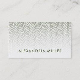 Subtle Herringbone Olive Green and White Visitekaartje
