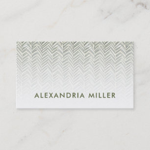 Subtle Herringbone Olive Green and White Visitekaartje