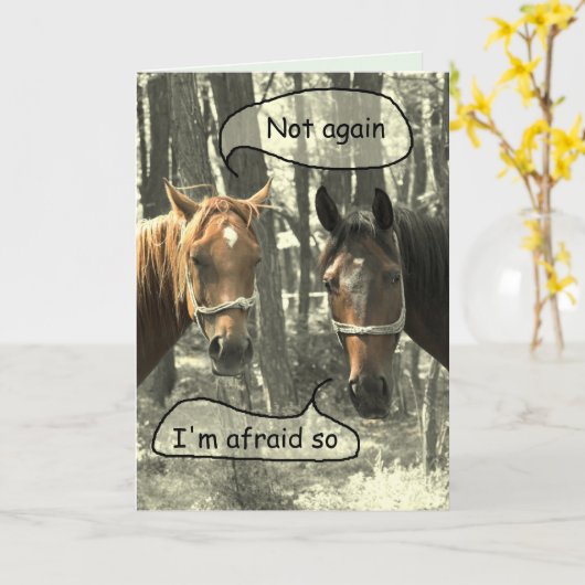 Subtle Humor Paarden die op zaterdag spreken Kaart (Gele Bloem)