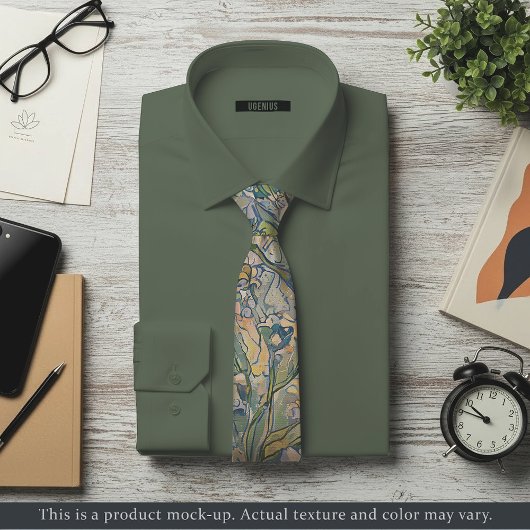 Subtle Impressionist Floral Necktie Stropdas