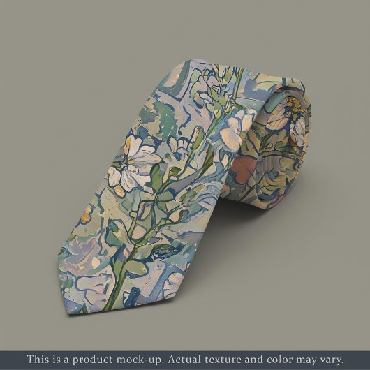 Subtle Impressionist Floral Necktie Stropdas