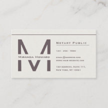 Subtle Ivory Minimalist Monogram Visitekaartje
