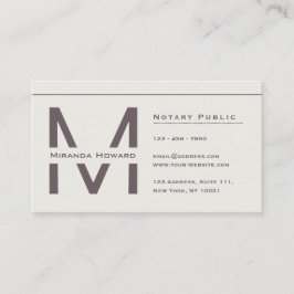 Subtle Ivory Minimalist Monogram Visitekaartje