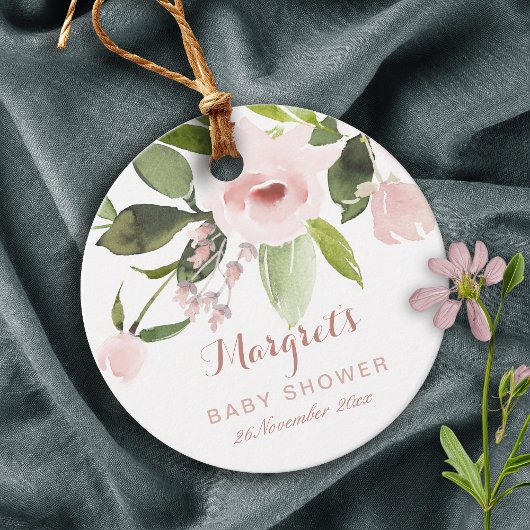 SUBTLE KLEURENWASSEN BLUSH PINK FLORAL BABY SHOWER BEDANKJES LABELS
