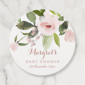 SUBTLE KLEURENWASSEN BLUSH PINK FLORAL BABY SHOWER BEDANKJES LABELS (Voorkant)