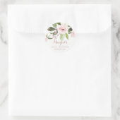SUBTLE KLEURENWASSEN BLUSH PINK FLORAL BABY SHOWER RONDE STICKER (Tas)