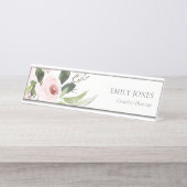 SUBTLE KLEURENWASSEN BLUSH PINK FLORAL BUNCH BUREAU NAAMBORDJE (Voorkant)