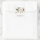 SUBTLE KLEURENWASSEN BLUSH PINK FLORAL BUNCH WEDIN VIERKANTE STICKER (Tas)