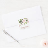 SUBTLE KLEURENWASSEN BLUSH PINK FLORAL BUNCH WEDIN VIERKANTE STICKER (Envelop)