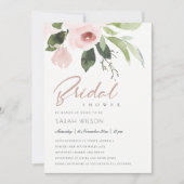 SUBTLE KLEURENWASSEN BLUSH PINK FLORAL VRIJGEZELLE KAART (Voorkant)