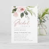 SUBTLE KLEURENWASSEN BLUSH PINK FLORAL VRIJGEZELLE KAART (Staand voorkant)