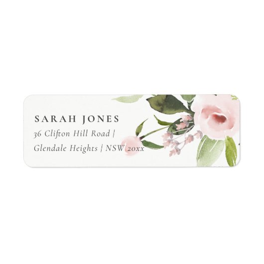 SUBTLE KLEURENWASSEN ZWART PINK FLORAL BUNCH ADRES ETIKET (Voorkant)