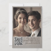 Subtle Leaves Elegant Modern Template QR Code Kaart (Achterkant)